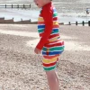 Happy Stripe Print Kids' Swim Rash Vest & Shorts Bundle