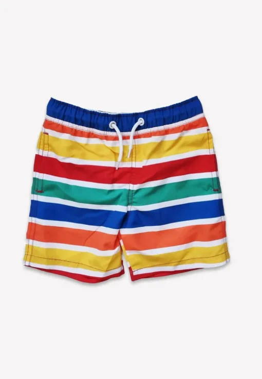 Happy Stripe Print Kids' Swim Rash Vest & Shorts Bundle