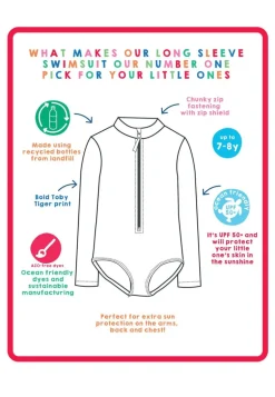 Ice Cream Cones Print Long-Sleeved Kids' Swimsuit