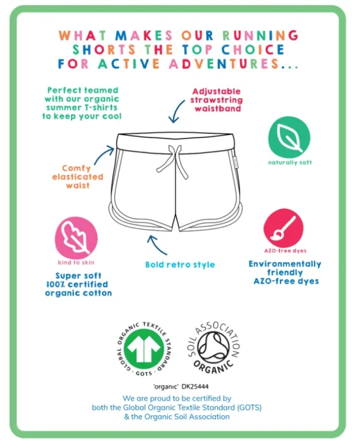 Organic Boat Print Running Shorts