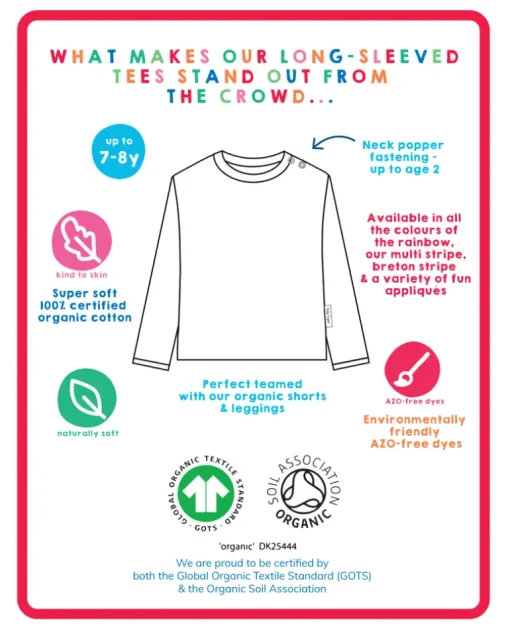 Organic Christmas Dog Applique Long-Sleeved T-Shirt