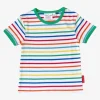 Organic Green Rainbow Stripe T-Shirt