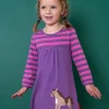 Organic Horse Applique Long-Sleeved Dress