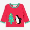 Organic Penguins' Christmas Applique T-Shirt