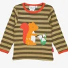 Organic Squirrel Applique Long-Sleeved T-Shirt