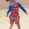 Whale Waves Print Kids' Rash Vest & Shorts Bundle