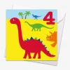 Age 4 Dinos Birthday Card