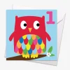 Age 1 Owl Birthday Card