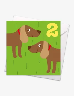Age 2 Sausage Dog Birthday Card