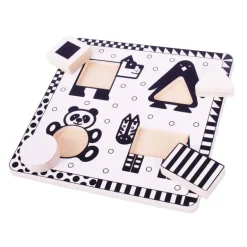 Animals Black and White Puzzle - Wooden Toy