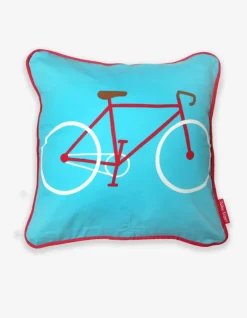 Blue Bike Cushion Cover