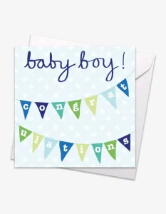 Boy Bunting Baby Card