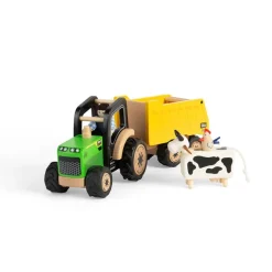 Country Tractor & Trailer - Wooden Farm Toy