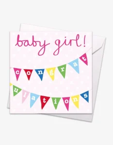 Girl Bunting Baby Card