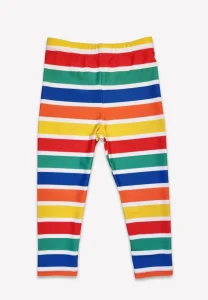 Happy Stripe Print Kids' Swim Leggings