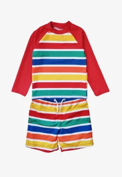 Happy Stripe Print Kids' Swim Rash Vest & Shorts Bundle