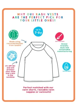 Happy Stripe Print Kids' Swim Rash Vest & Shorts Bundle