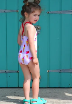 Ice Cream Cones Print Kids' Swimsuit