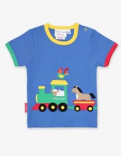 Organic Animal Train Applique T-Shirt