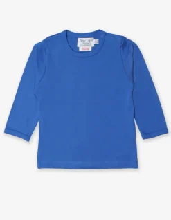 Organic Blue Basic Long-Sleeved T-Shirt
