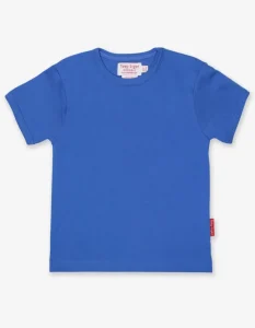 Organic Blue Basic Short-Sleeved T-Shirt