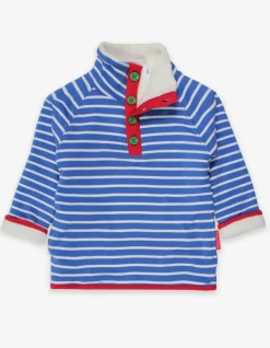 Organic Blue Breton Cosy Fleece Sweatshirt