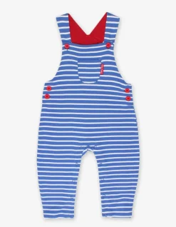 Organic Blue Breton Stripe Dungarees