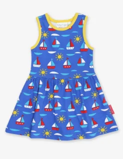 Organic Boat Print Summer Dress