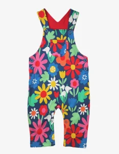 Organic Bold Floral Print Dungarees