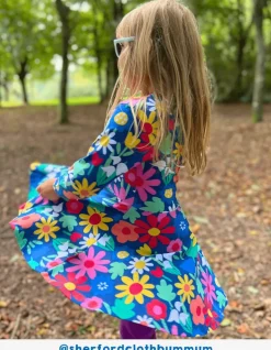 Organic Bold Floral Print Skater Dress