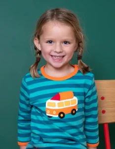 Organic Campervan Applique Long-Sleeved T-Shirt