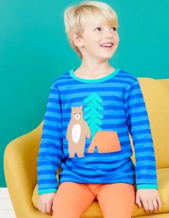 Organic Camping Bear Applique T-Shirt
