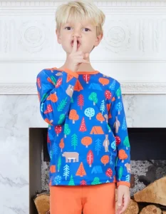 Organic Camping Bear Print T-Shirt