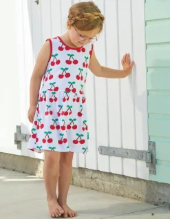 Organic Cherry Print Summer Dress