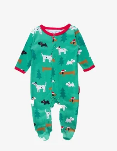 Organic Christmas Dog Print Babygrow