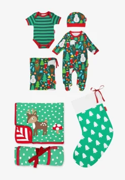 Organic Christmas Stocking Baby Bundle - Green