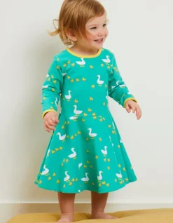 Organic Duck Print Skater Dress