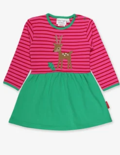 Organic Fawn Applique Twirl Dress