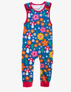 Organic Floral Mushroom Print Slungarees