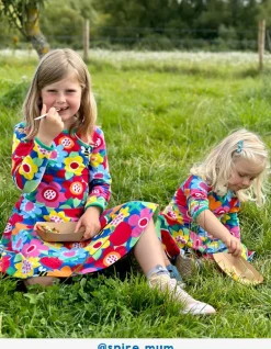 Organic Fruit Flower Print Skater Dress