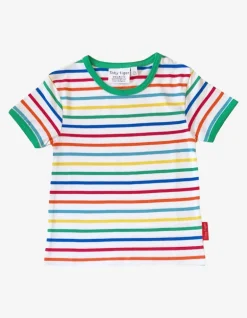 Organic Green Rainbow Stripe T-Shirt