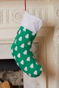 Organic Green Tree Christmas Stocking