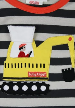 Organic Grey Digger Applique Long-Sleeved T-shirt