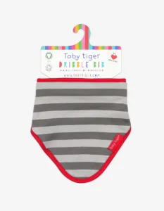 Organic Grey Stripe Dribble Bib