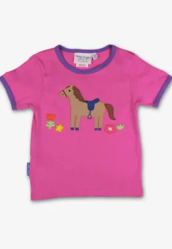 Organic Hillside Pony Applique Short Sleeved T-Shirt
