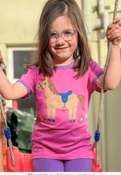 Organic Hillside Pony Applique Short Sleeved T-Shirt