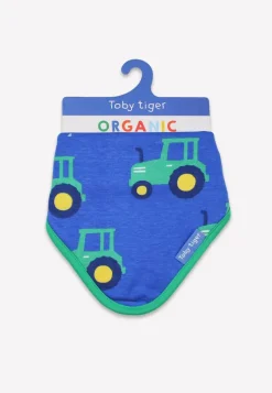 Organic Hillside Tractor Print Dribble Bib