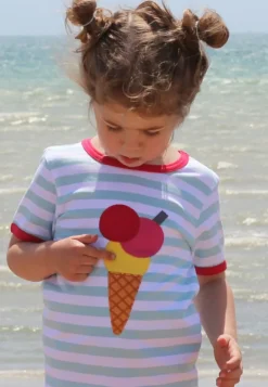 Organic Ice Cream Applique Short Sleeved T-Shirt