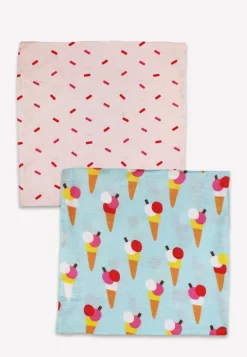 Organic Ice Cream Cones Print 2 Pack Muslins