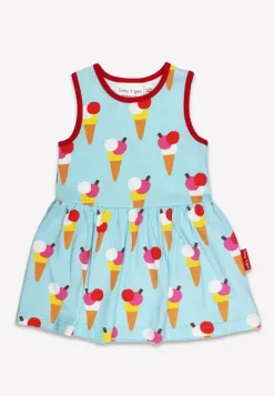 Organic Ice Cream Cones Print Summer Dress